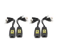 BowyTrading Émetteur vidéo/audio balun 3 en 1, double paire, convertisseur de signal HD CVI AHD TVI CVBS avec protection contre la foudre, pour caméras de sécurité 8 MP jusqu’à 200 m