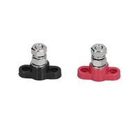 BowyTrading SI - AT11295 Poteaux de jonction d'alimentation Rouges et Noirs, Goujons de terminaison isolés pour la Distribution d'énergie, kit de bornes de Batterie en Acier Inoxydable de 3/8