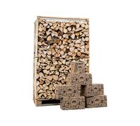 Box 3 Stères 30cm de Bois de Chauffage Sec 30kg avec Allumage 2KG, Allume-feu Laine et Cire 100% Naturel pour Cheminée, Poêle, Cuisinière, Brasero, Barbecue