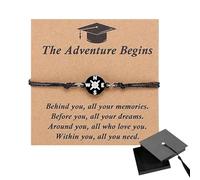 Box à Chapeau de Graduation Unique 2026 Cadeaux pour Elle/Lui, Bracelet Compass de Graduation avec Carte de Vœux, Bracelet Ajustable Unisexe, Bijoux pour Gradués du Collège, Lycée et Université
