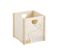 Box and beyond - Bac de Rangement - 31 x 31 x 31 cm - Bois contreplaqué - Motif Sweet Bear - Poignées intégrées - Jouets, Objets, Accessoires - Chambre Enfant - Montage sans Clou ni vis