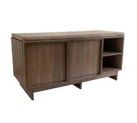 Box and beyond - Banc Entrée Rangement - 100 x 40 x 48 cm - Bois Foncé - Banc à Chaussures, Rangement Chaussures - Hall d'entrée, Couloir, Entrée - Style Moderne