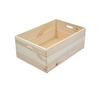 Box and beyond - Caisse Rangement - 40 x 60 x 24 cm - Pin Naturel - Poignées Intégrées - Rangement, Stockage - Garage, Cave, Buanderie - Style Naturel