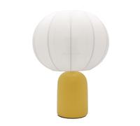 Box and beyond - Lampe de table Requi - Céramique Jaune et Tissu Blanc - Hauteur 32,5 cm - Ø25 cm - Douille E27 - Salon, Chambre, Bureau, Enfant - Style Moderne