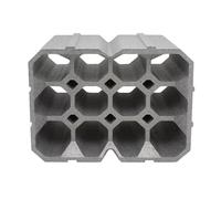 Box and beyond - Lot de 4 Casiers à Bouteilles - 45,5 x 36 x 24 cm - Polystyrène Gris - 12 Compartiments - pour 48 Bouteilles - Empilable - Rangement, Stockage - Garage, Cellier, Cave - Style Moderne