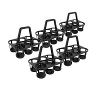 Box and beyond - Lot de 5 Porte-Bouteilles - 26 x 34 x 28 cm - Plastique Noir - 6 Compartiments - pour 30 Bouteilles - Poignée Intégrée - Rangement, Transport - Garage, Cellier, Cave - Style Moderne