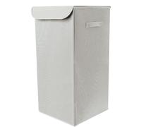 Box and beyond - Panier à Linge - 30 x 30 x 60 cm - Tissu Gris - Couvercle - Poignées - Rangement, Linge, Vêtements - Salle de bain, Chambre, Buanderie - Style Simple et Pratique