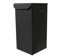 Box and beyond - Panier à Linge - 30 x 30 x 60 cm - Tissu Noir - Couvercle - Poignées - Rangement, Linge, Vêtements - Salle de bain, Chambre, Buanderie - Style Simple et Pratique