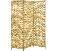 Box and beyond - Paravent d’intérieur - 117 x 160 cm - Jacinthe d'eau Naturelle - Motif Fleur - 3 Panneaux - Tressage Ajouré - Séparateur de Pièce - Chambre, Salon, Bureau - Style Bohème