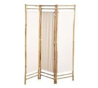 Box and beyond - Paravent d’intérieur - 120 x 160 cm - Bambou et Tissu Blanc - 3 Panneaux - Séparateur de Pièce - Chambre, Salon, Bureau - Style Naturel et Authentique