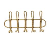 Box and beyond - Porte-Manteaux - 53,5 x 8 x 25,5 cm - Rotin Naturel - Mural - 5 Crochets - Vêtements, Vestes, Manteaux - Buanderie, Salle de bain, Couloir, Chambre, Entrée - Style Bohème