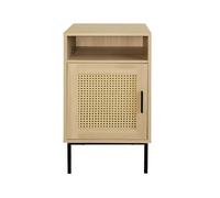 Box and beyond - Table de Chevet - 40 x 40 x 69 cm - Effet Bois, Cannage - Placard - Table de Nuit, Table d'Appoint - Chambre - Style Naturel et Bohème