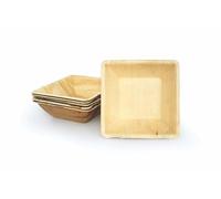 BOX And Tree-100pcs Bols Jetables 300ml Feuille de Palmier | Alternative aux Assiettes en Plastique | Aspect Bois Naturel, Style Bambou | Pour Buffet, Mariage, Anniversaire et Réception