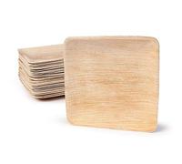 BOX And Tree| 200x Haute Qualité d'assiette Jetable En Feuille de Palmier 15x15cm | Vaisselle Jetable Biodegradable Compostables 100% Carrées