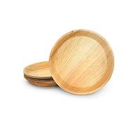 BOX And Tree| 25x Assiettes Jetable en Feuille de Palmier ø22cml Vaisselle Jetable Écologique Biodégradable Compostables 100% l Matière Bois, Bambou