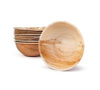 BOX And Tree-50pcs Bols Jetables 270ml Feuille de Palmier | Vaisselle Biodégradable Compostable Écologique | Idéal Mariage, Buffet, Cocktail, Amuse-Bouches