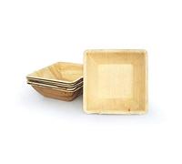 BOX And Tree-50pcs Bols Jetables 300ml Feuille de Palmier, Alternative aux Assiettes en Plastique | Aspect Bois Naturel, Style Bambou | Pour Buffet, Mariage, Anniversaire et Réception