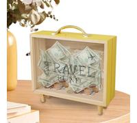 Box Archive Adventure - Ticket Shadow Box Affichage | Affichage De Billets en Bois Transparent Cadre | Économie d'argent Boix Convient pour Les Souvenirs De Voyage, Idées Cadeaux Et