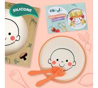 Box assiette bonhomme silicone + couverts silicone + livret d'inspirations multi-coloured TU