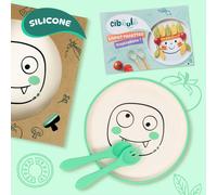 Box assiette monstre silicone + couverts silicone + livret d'inspirations multi-coloured TU