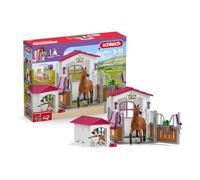 Box Avec Jument Hanovrien Et Berger Australien. Figurine Cheval Et Accessoires. Schleich 72218 Horse Club. Des 5 Ans