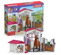 Box avec Jument Hanovrien et Berger Australien, Figurine cheval et accessoires, SCHLEICH 72218 Horse Club, dès 5 ans