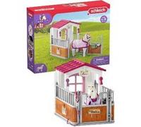 Box avec jument Lusitanienne, coffret schleich avec 12 éléments dont 1 cheval schleich inclus, coffret figurines pour enfants des 5 Blanc G