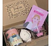 Box Cadeau Femme “Happy Bitchday” - Coffret Anniversaire Original avec Carte BRITNEY, Verre “PARFAITE”, Bougie Ambre Coquillage, Kit Graines Fleurs - Idée Cadeau Copine, Meilleure Amie