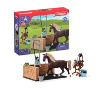 Box de lavage pour chevaux Emily et Luna, coffret schleich avec 19 éléments inclus dont 1 cheval schleich, coffret figurines écurie schleich pour enfants dès 5 ans - schleich 42438 HORSE CLUB