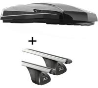 BOX DE TERRAIN STRIKE 440 litres noir brillant + barres de toit VDP compatibles avec Honda Jazz II 5 portes 2009-2013