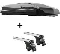 BOX DE TOP STRIKE 440 litres noir brillant + porte-rails Quick L compatible avec Peugeot 308 SW à partir de 2014