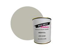 BOX DECO COULEURS Peinture bois intérieur extérieur à base d'acrylique aspect velours-satin Aqua Bois - 750ml, Gris Givré