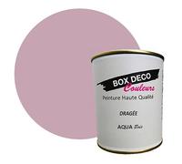 BOX DECO COULEURS Peinture bois intérieur extérieur à base d'acrylique aspect velours-satin Aqua Bois - 750ml, Rose Dragée
