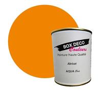 BOX DECO COULEURS Peinture bois intérieur extérieur à base d'acrylique aspect velours-satin Aqua Bois - 750ml, Orange Abricot