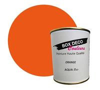 BOX DECO COULEURS Peinture bois intérieur extérieur à base d'acrylique aspect velours-satin Aqua Bois - 750ml, Orange