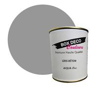 BOX DECO COULEURS Peinture bois intérieur extérieur à base d'acrylique aspect velours-satin Aqua Bois - 750ml, Gris Béton