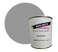 BOX DECO COULEURS Peinture carrelage et faïence murale à base de laque polyuréthane mono-composante aspect velours-satin Aqua carrelage - 750 ml / 7.5m², Gris Béton