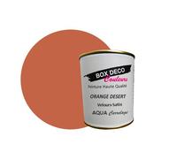BOX DECO COULEURS Peinture carrelage et faïence murale à base de laque polyuréthane mono-composante aspect velours-satin Aqua carrelage - 750 ml / 7.5m², Orange Desert