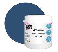 BOX DECO COULEURS Peinture meuble bois acrylique aspect velours-satin Aqua Bois - 2,5L, Bleu Charbon