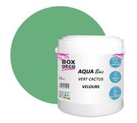 BOX DECO COULEURS Peinture meuble bois acrylique aspect velours-satin Aqua Bois - 2,5L, Vert Cactus