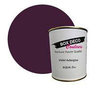 BOX DECO COULEURS Peinture meuble bois intérieur à base d'acrylique aspect velours-satin Aqua Bois - 750 ml / 9m², Violet Aubergine