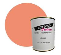 BOX DECO COULEURS Peinture meuble cuisine et salle de bain à base de laque polyuréthane mono-composante aspect satin Aqua PU MONO - 750 ml / 7.5m², Rose Corail