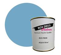 BOX DECO COULEURS Peinture meuble métal à base de laque acrylique aspect satin Aqua Métal - 750 ml / 7.5m², Bleu Paon