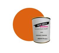 BOX DECO COULEURS Peinture meuble plastique à base de laque acrylique aspect satin Aqua Plastique - 750 ml, Orange Canyon