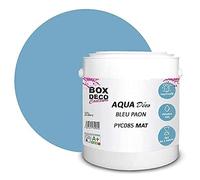 BOX DECO COULEURS Peinture murale acrylique aspect mat Aqua Déco - 2,5L, Bleu Paon
