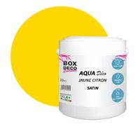 BOX DECO COULEURS Peinture murale acrylique aspect satin Aqua Déco - 2,5 L, Jaune Citron