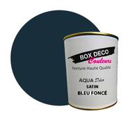 BOX DECO COULEURS Peinture murale acrylique aspect satin Aqua Déco - 750ml, Bleu Foncé