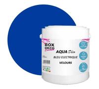 BOX DECO COULEURS Peinture murale acrylique aspect velours Aqua Déco - 2,5L, Bleu Electrique