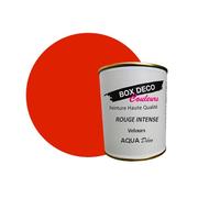 BOX DECO COULEURS Peinture murale acrylique aspect velours Aqua Déco - 750ml, Rouge intense