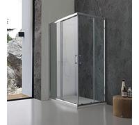 Box doccia rettangolare 70x90 cm con vetro trasparente e profili in alluminio | Giada